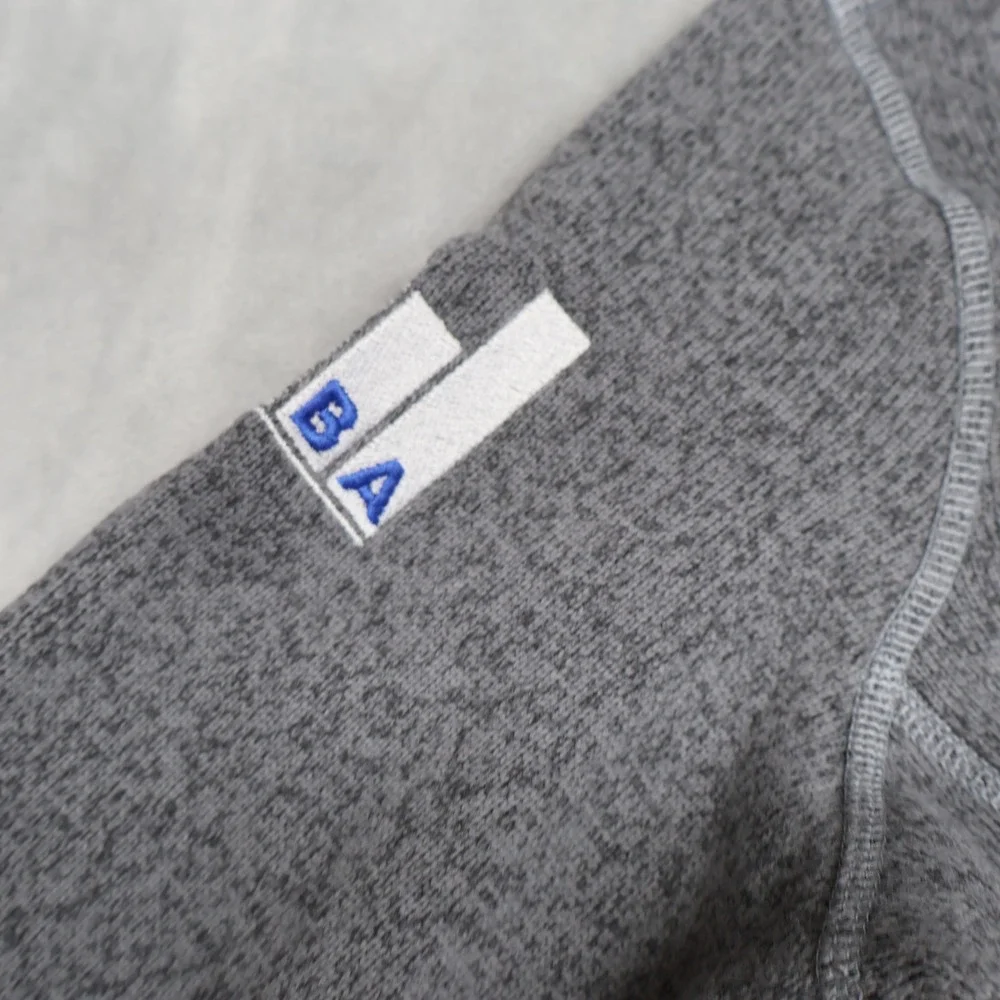 North Face Sweater Jacket Womens Medium Grey Knit Fleece Full Zip Heavy LOGO